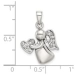Sterling Silver Antiqued & CZ Angel Charm - Image 4