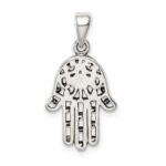 Sterling Silver Antiqued Hamsa Pendant - Image 3