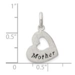 Sterling Silver Brushed & Antiqued Mother Heart Pendant - Image 4