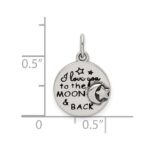 Sterling Silver Enamel Love you to the Moon & Back Charm Pendant - Image 4