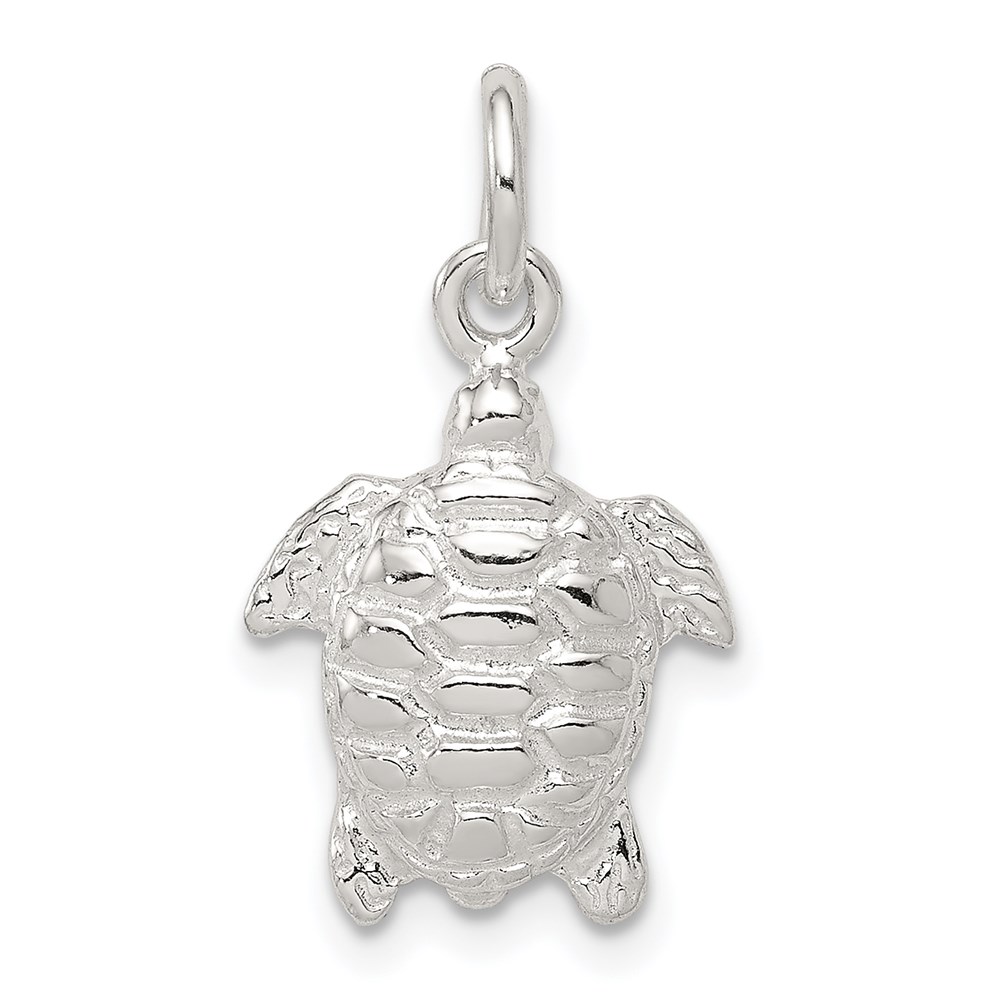 QC949.jpg Sterling Silver Turtle Charm - Image 1