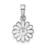 Sterling Silver Rhodium Plated Flower Pendant - Image 3