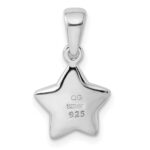 Sterling Silver Rhodium-plated CZ Star Pendant - Image 3