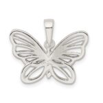 Sterling Silver Diamond-cut Butterfly Pendant - Image 3