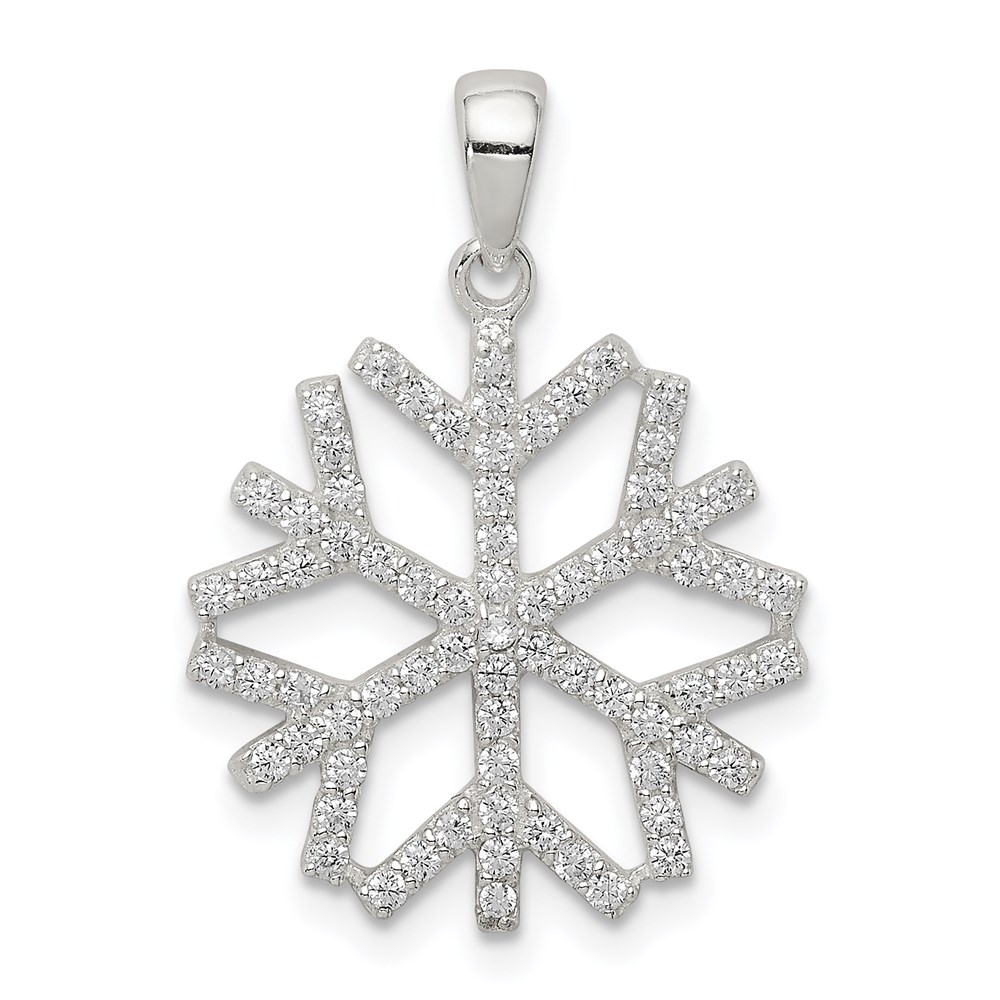 QC9546.jpg Sterling Silver CZ Snowflake Pendant - Image 1