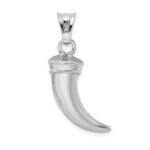 Sterling Silver Rhodium-plated Polished Claw Pendant - Image 3