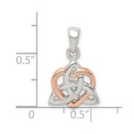 Sterling Silver Trinty Knot and Rose Tone Heart Pendant - Image 4