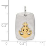 Sterling Silver Gold-Tone Anchor Brushed Pendant - Image 4