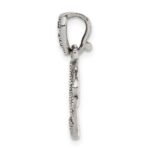 Sterling Silver Antiqued Marcasite Music Note Pendant - Image 2