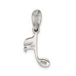 Sterling Silver Antiqued Marcasite Music Note Pendant - Image 3