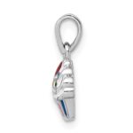 Sterling Silver RH-plated Multi-color Enameled Cupcake Children's Pendant - Image 2