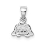Sterling Silver RH-plated Black/White Enameled Puppy Children's Pendant - Image 3