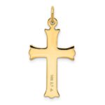 Sterling Silver Gold Tone Diamond-Cut Cross Pendant - Image 3