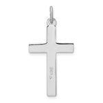 Sterling Silver Platinum-plated Diamond-Cut Cross Pendant - Image 3