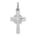 Sterling Silver Platinum-plated Diamond Cut Cross Pendant