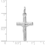Sterling Silver Rhodium-plated Polished Crucifix Cross Pendant - Image 4