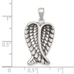 Sterling Silver Antiqued Angel Wings Pendant - Image 4