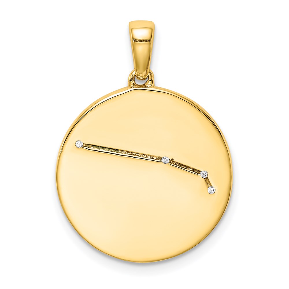 QC9730GP.jpg Sterling Silver Gold-plated & CZ Aries Zodiac Pendant - Image 1