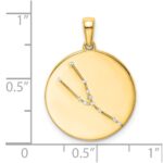 Sterling Silver Gold-plated & CZ Taurus Zodiac Pendant - Image 4