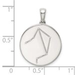 Sterling Silver Rhodium-plated & CZ Libra Zodiac Pendant - Image 4