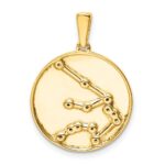 Sterling Silver Gold-plated & CZ Aquarius Zodiac Pendant - Image 3
