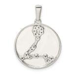Sterling Silver Rhodium-plated & CZ Pisces Zodiac Pendant - Image 3