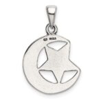 Sterling Silver I LOVE YOU TO THE MOON Antiqued Star and Moon Pendant - Image 3