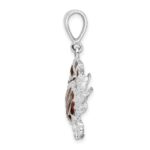 De-Ani Sterling Silver Rhodium-Plated Polished Enameled Brown Crab Pendant - Image 2