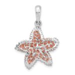 De-Ani Sterling Silver Rhodium-Plated Polished Enameled Starfish Pendant - Image 3