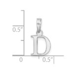 Sterling Silver Rhodium-plated Polished Block Initial -D- Pendant - Image 4