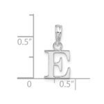 Sterling Silver Rhodium-plated Polished Block Initial -E- Pendant - Image 4