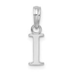 Sterling Silver Rhodium-plated Polished Block Initial -I- Pendant - Image 3