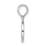 Sterling Silver Rhodium-plated Polished Block Initial -O- Pendant - Image 2