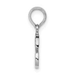 Sterling Silver Rhodium-plated Polished Block Initial -S- Pendant - Image 2