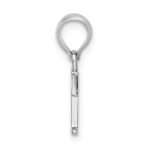 Sterling Silver Rhodium-plated Polished Block Initial -T- Pendant - Image 2