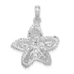 De-Ani Sterling Silver Rhodium-Plated Polished Cut-Out Filigree Starfish Pendant - Image 3