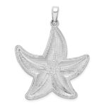 De-Ani Sterling Silver Rhodium-plated Polished Diamond-Cut Large Starfish Pendant - Image 3