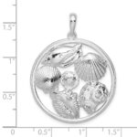 De-Ani Sterling Silver Rhodium-plated Polished Shells Large Round Pendant - Image 6
