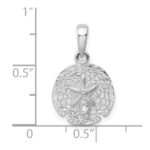 De-Ani Sterling Silver Rhodium-Plated Polished and Textured Sand Dollar Pendant - Image 6