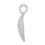 De-Ani Sterling Silver Rhodium-Plated Polished Beaded Scallop Shell Pendant - Image 3