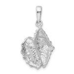 De-Ani Sterling Silver Rhodium-Plated Polished Conch Shell Pendant - Image 5