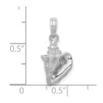 De-Ani Sterling Silver Rhodium-Plated Polished 3D Conch Pendant - Image 8