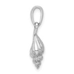 De-Ani Sterling Silver Rhodium-Plated Polished 3D Wentletrap Shell Pendant - Image 2