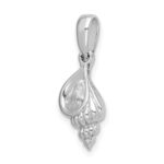 De-Ani Sterling Silver Rhodium-Plated Polished 3D Wentletrap Shell Pendant - Image 4