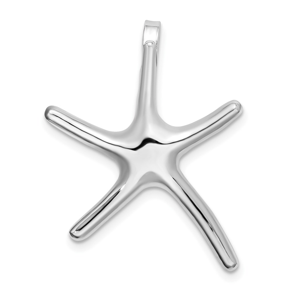 QC9835.jpg De-Ani Sterling Silver Rhodium-Plated Polished Dancing Starfish Slide - Image 1