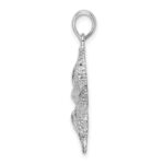 De-Ani Sterling Silver Rhodium-Plated Polished and Textured Starfish Pendant - Image 2
