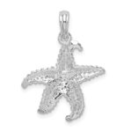 De-Ani Sterling Silver Rhodium-Plated Polished Pierced Starfish Pendant - Image 4