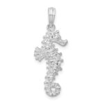 De-Ani Sterling Silver Rhodium-Plated Polished 3D Seahorse Pendant - Image 4