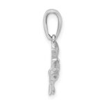 De-Ani Sterling Silver Rhodium-Plated Polished Open Mouth Bass Fish Pendant - Image 2
