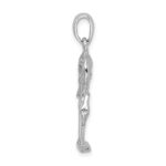 De-Ani Sterling Silver Rhodium-Plated Polished 3D Flamingo Pendant - Image 2